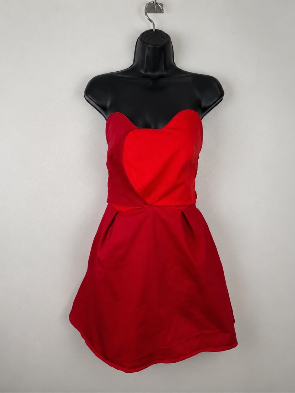 Farm Rio x Anthropologie Strapless Heart Mini Dress Red L